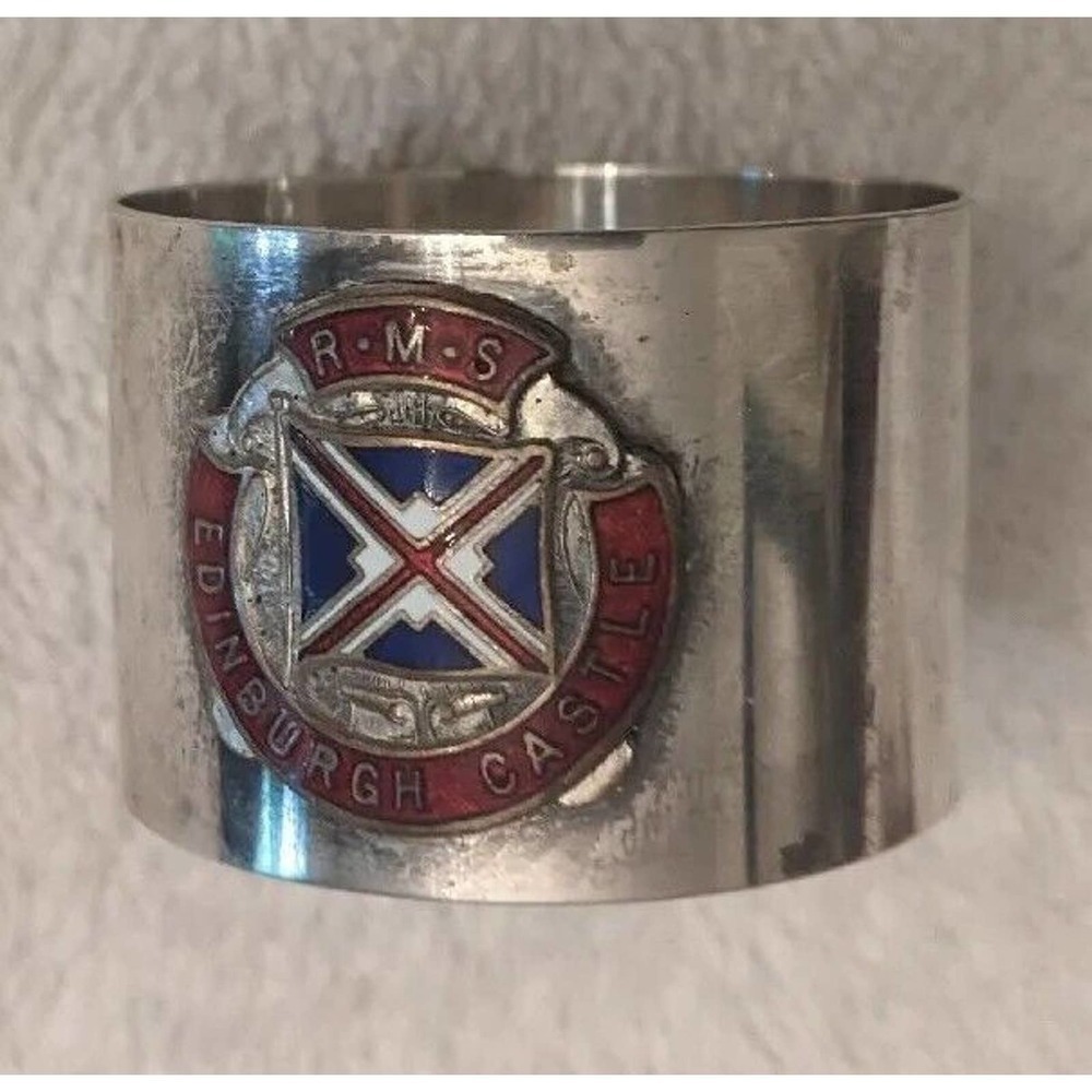 Rare Original Old RMS Edinburgh Castle Union Castle Line Napkin Ring B